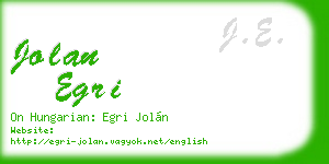 jolan egri business card